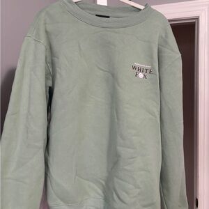 White Fox Green Sweatshirt